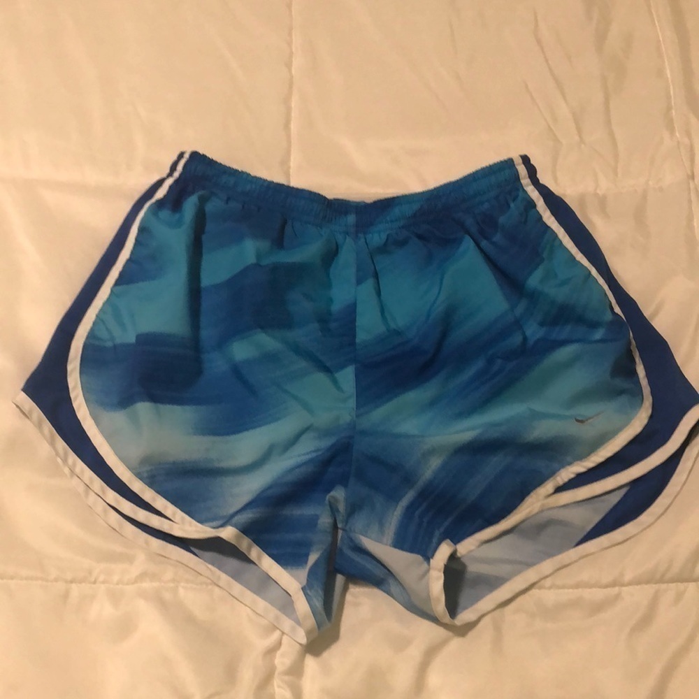 Nike Dri-fit blue and white shorts with lining